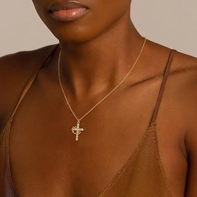 Cross Necklaces with Crown Pendant Necklaces with Chain