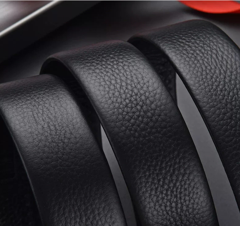 Automatic Belt Alloy Buckle Ratchet Belt for Men Genuine Leather Belt
