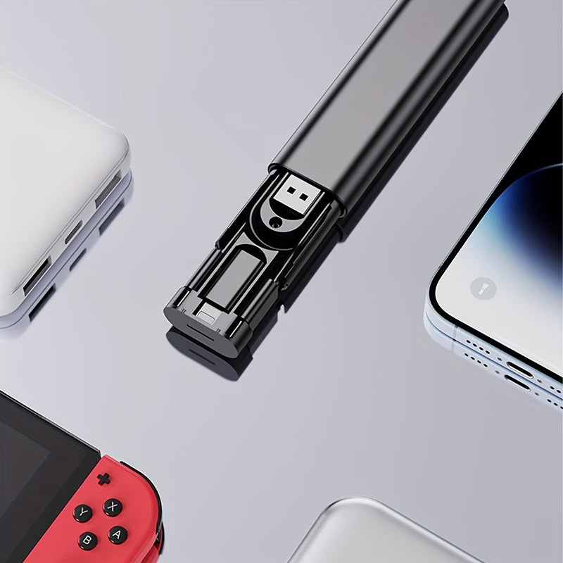 6-in-1 Ultra-Thin Travel Charging Cable – Type C, Lightning & Micro USB