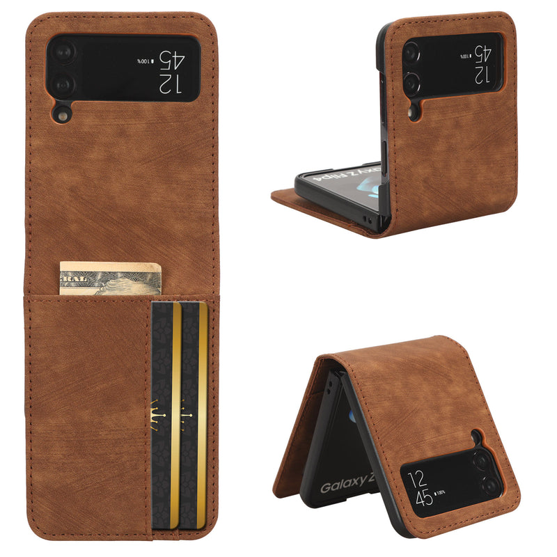 Flip Cover for Samsung Galaxy Z Flip3 5G PU Leather Phone Case [RFID Blocking] With Hand Strap