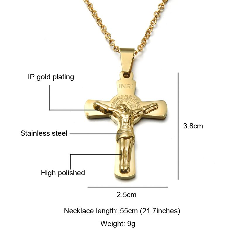 Jesus Cross Crucifix Pendant Necklace For Men Woman Gifts Jewelry