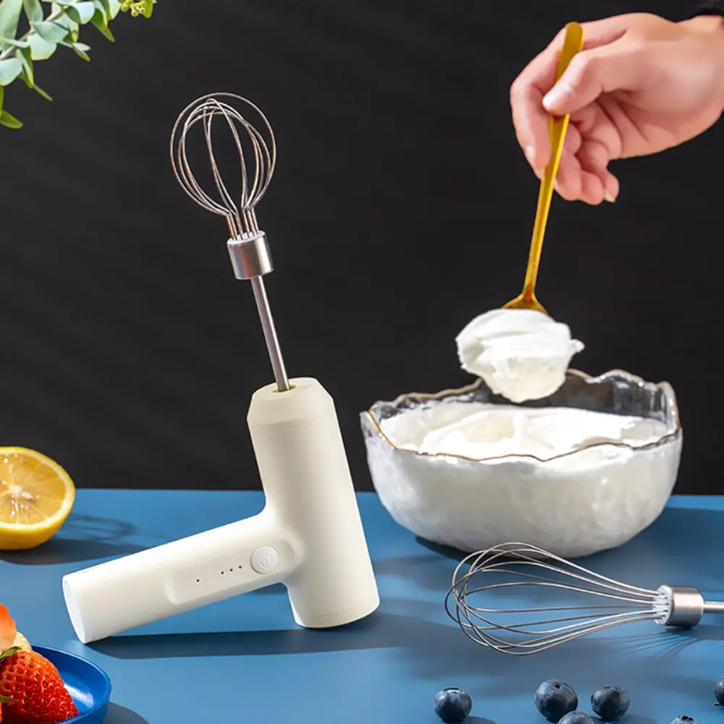 Portable 3-Speed Wireless Electric Hand Mixer, Egg Beater for Baking Dough