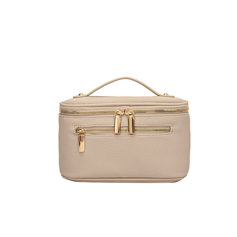 Large-Capacity Solid-Color Versatile Toiletry Bag and Cosmetic Organizer