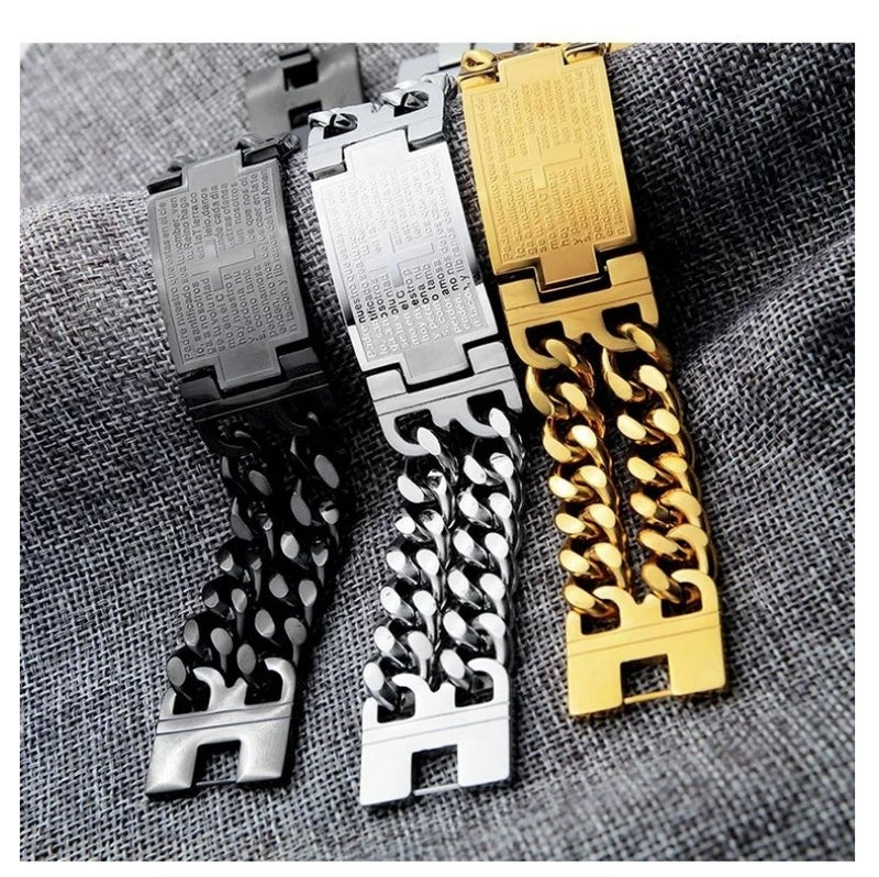 IPSTYLE Men Cross Bracelet Jewelry Male Hand Chain Wrap Bracelets