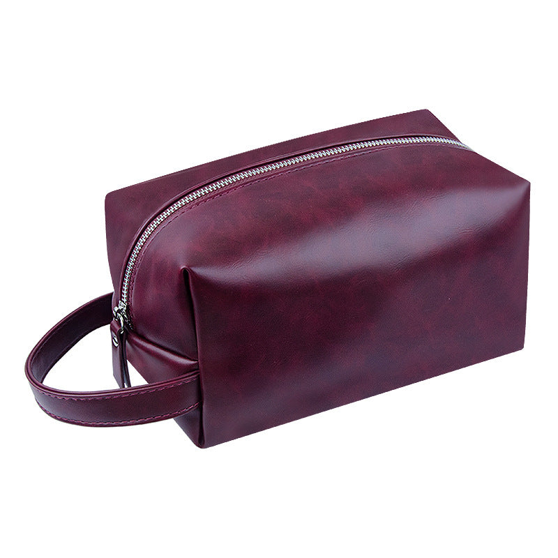 Travel Cosmetic Case for Woman Vintage PU Leather Large Capacity Makeup Organizer Bag with Secure Double Zipper