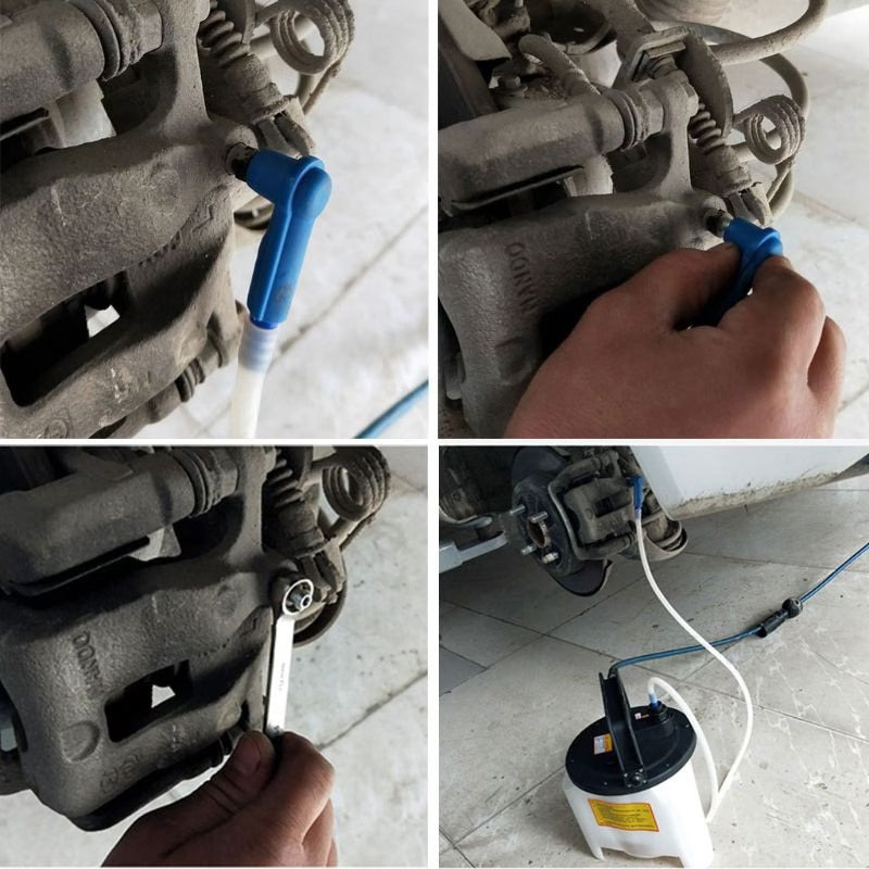 5Piece Brake Fluid Bleeder Connectors, Automotive Brake Oil Change & Air Exhaust Tools