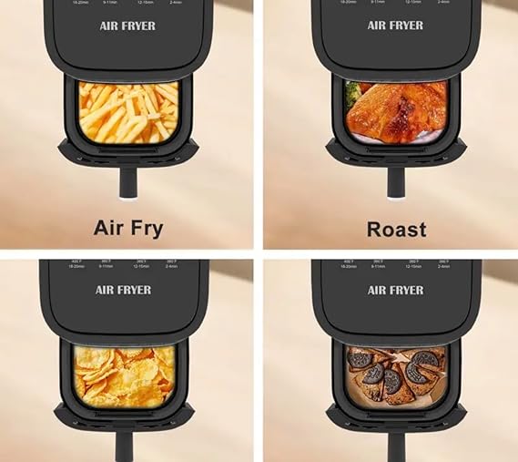 5.5L Digital Smart Air Fryer, Black, 8 Preset Programs with LCD Display