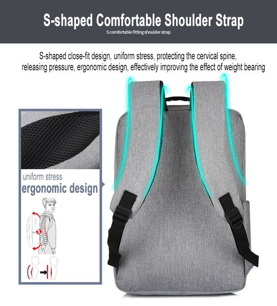 Student Backpack, Computer Waterproof Backpack with USB Charging