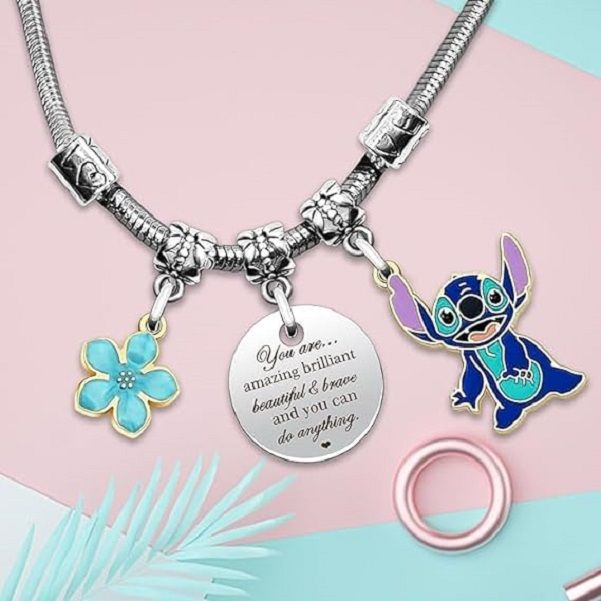 Stainless Steel Stitch Girl's Bracelet Charm Bracelet