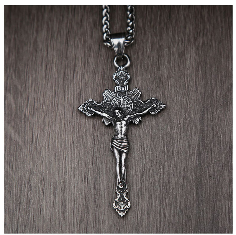 Cross Pendant Chain Necklace Christian Church Baptism Gift