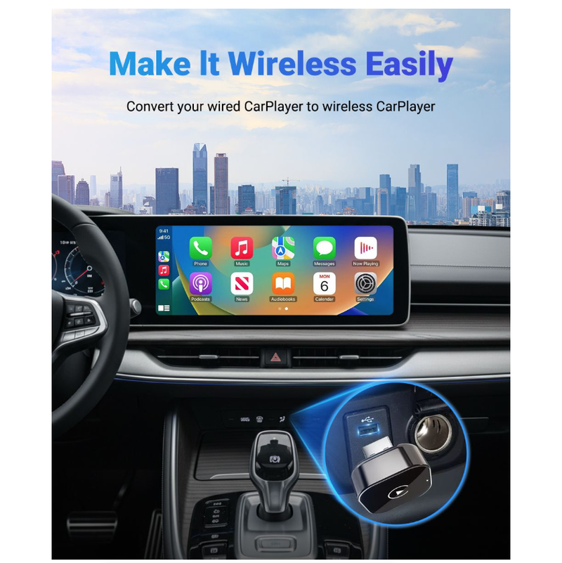 IPSTYLE 2-in-1 Wireless CarPlay &amp; Android Auto Adapter (Mini Smart Dongle)