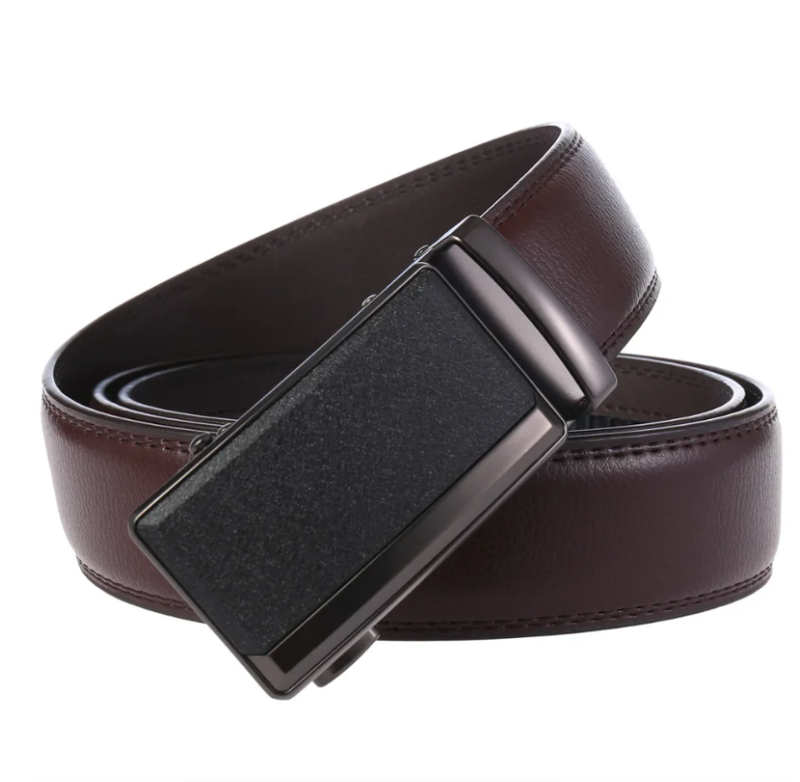 Men's Leather Belts Fashion Automatic Buckle Cowskin Male Belts Luxury Designer Black Brown 3.5cm