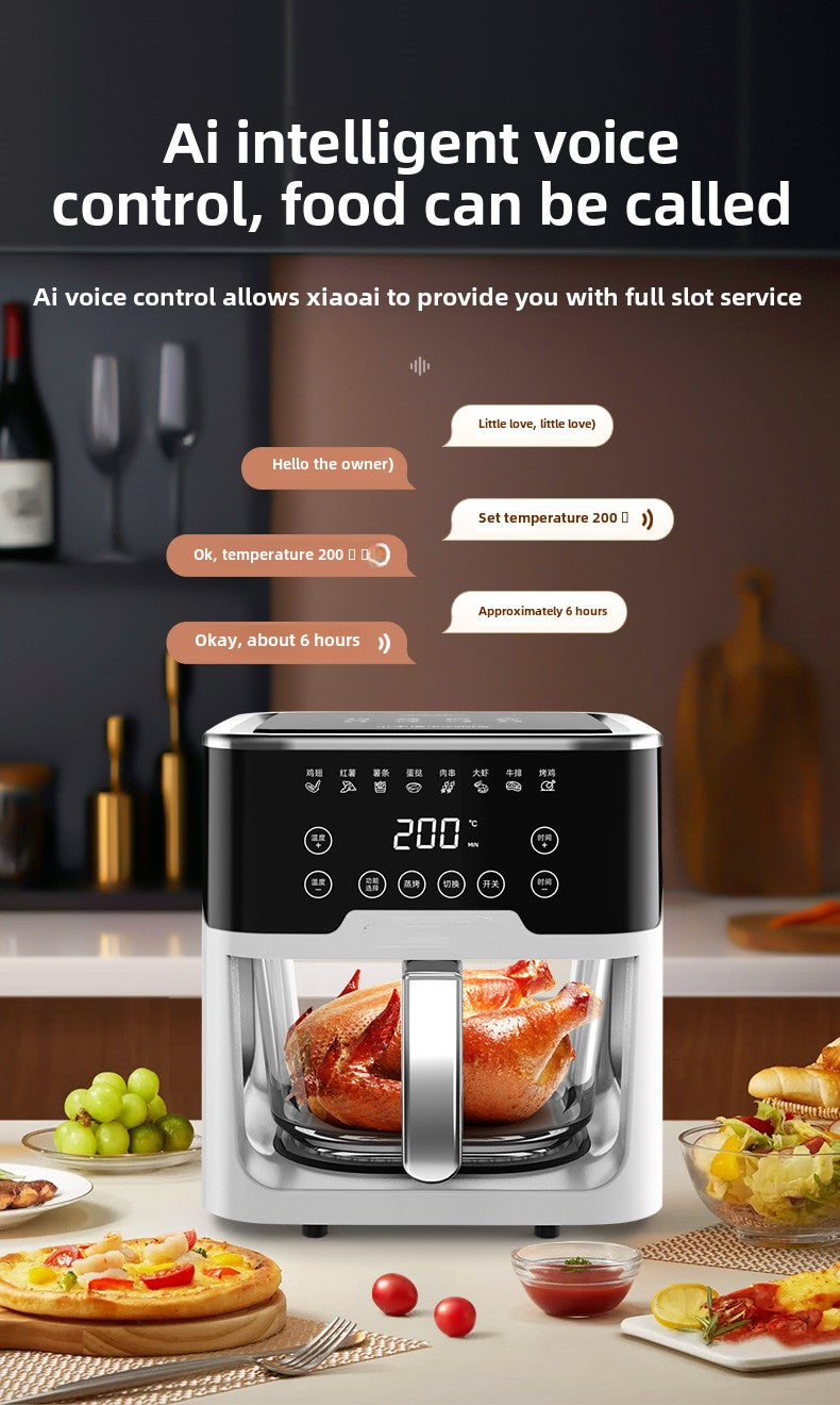 4L Fully Automatic Large-Capacity Air Fryer with Transparent Oven and Microwave Airfryer