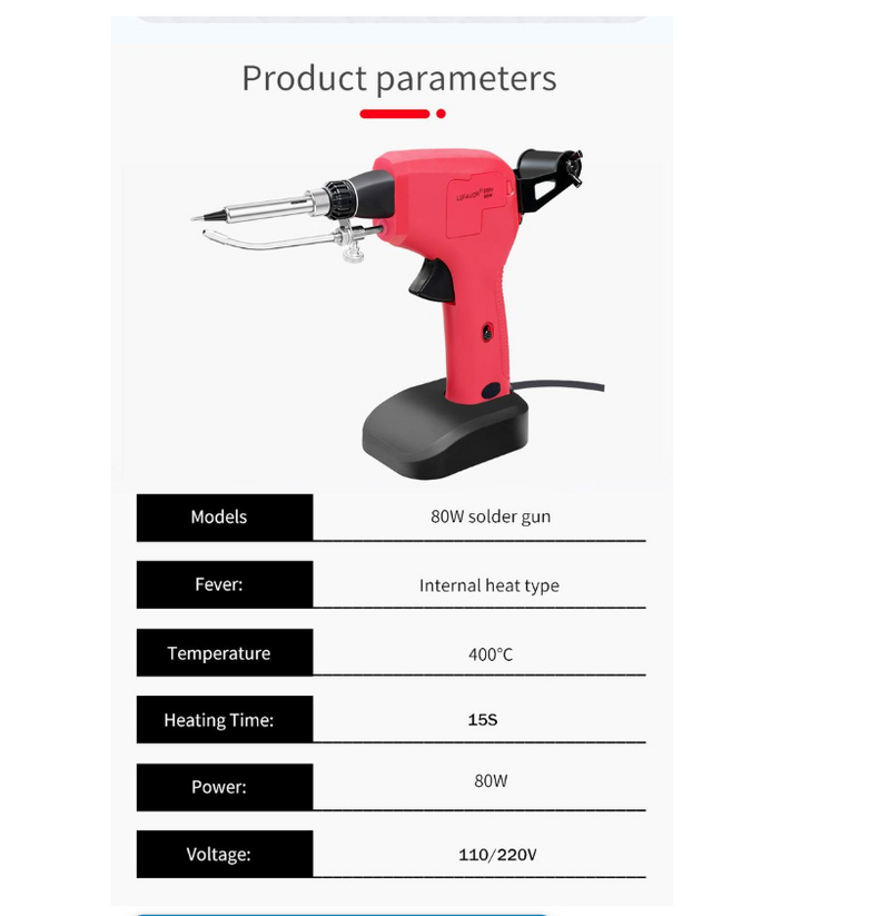 Handheld Internal Heating Soldering Iron Gun - Auto Tin Feed
