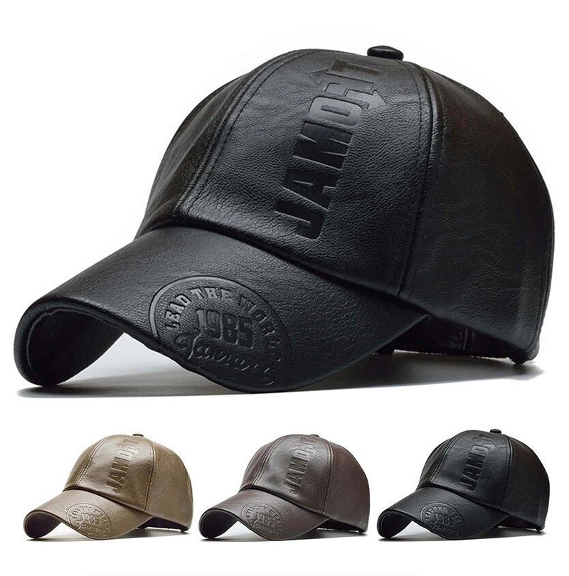 IPSTYLE Leather Baseball Caps Spring Autumn Outdoor Adjustable Casual Hats