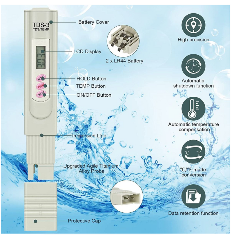 TDS Meter Water Quality Tester PPM Digital Water Quality Tester Pen
