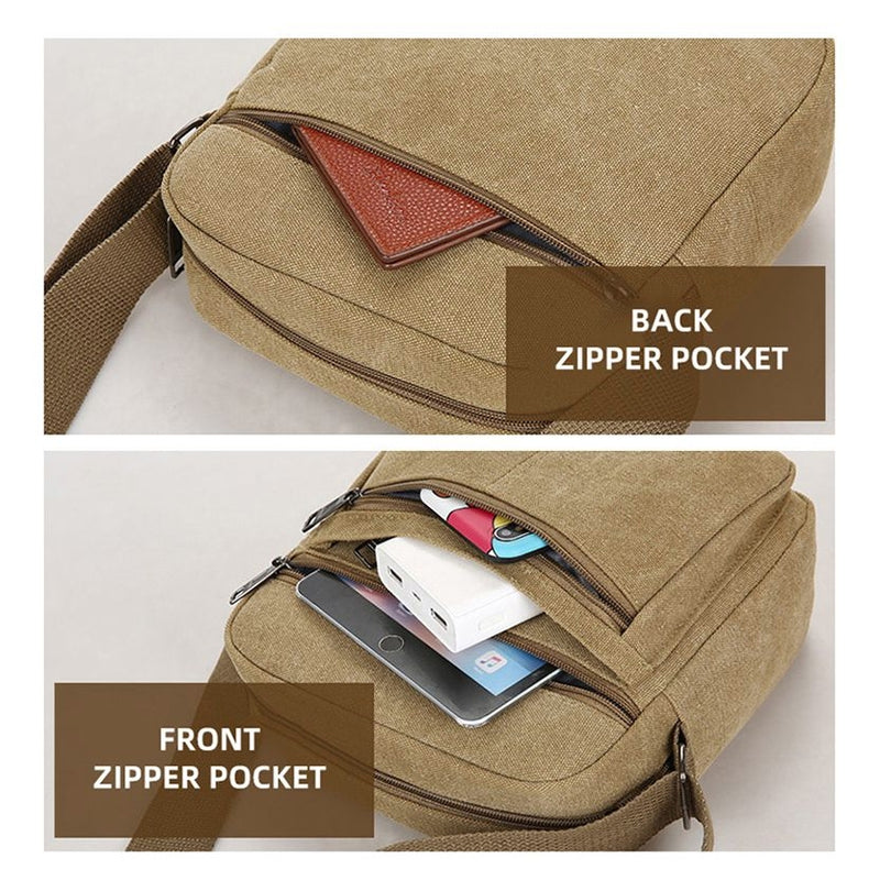 Canvas Shoulder Bag Casual Bag Sling Small Waterproof Business Handbag