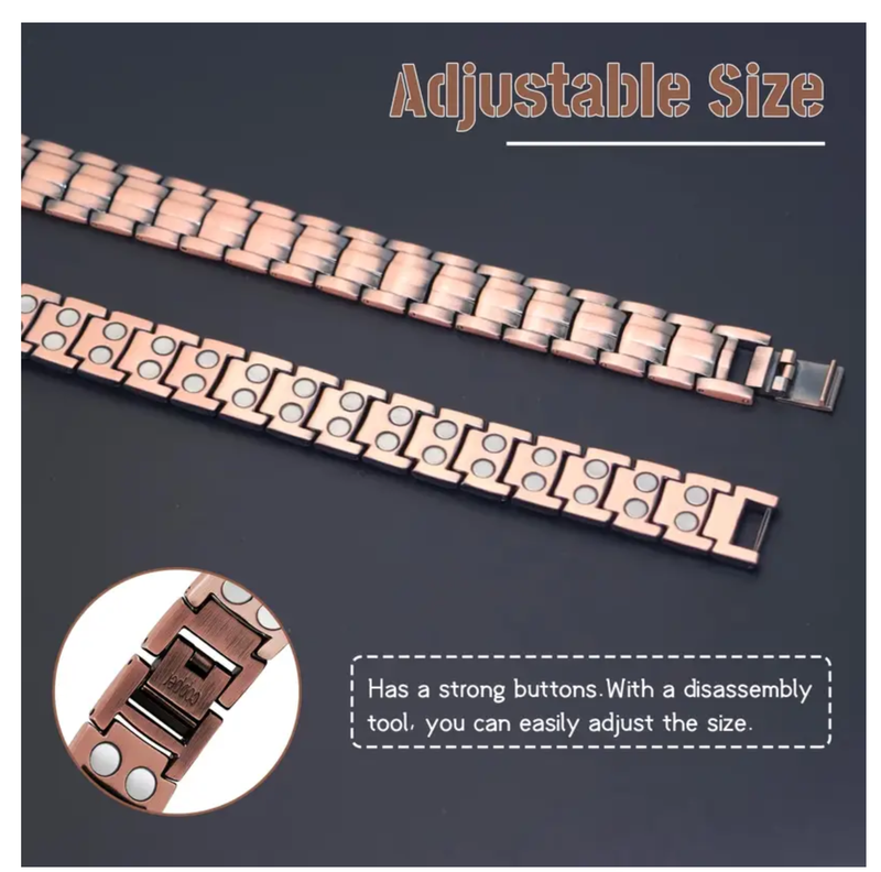 Magnetic Copper Bracelet With 2 Row Therapeutic Magnets