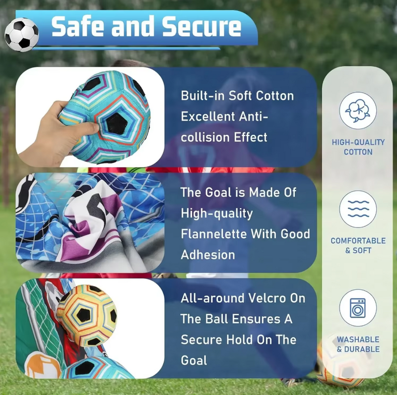 Soccer Ball Game Set for Kids Indoor Outdoor Backyard Toss Soccer Goal Game