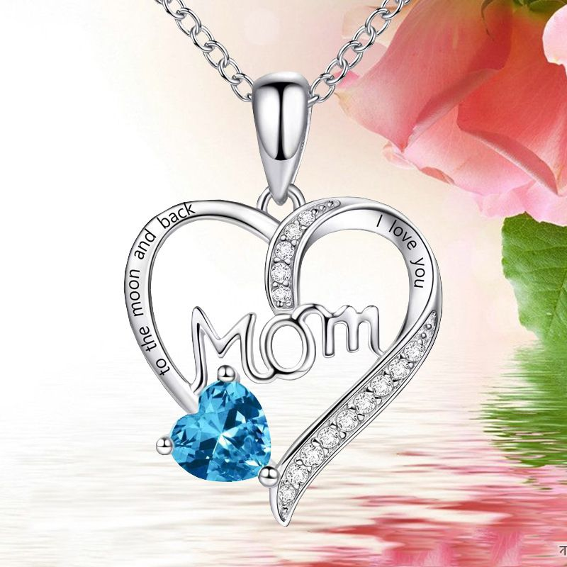 Fashion Mother's Day Necklace Woman Mom Heart-shaped Pendant Necklace