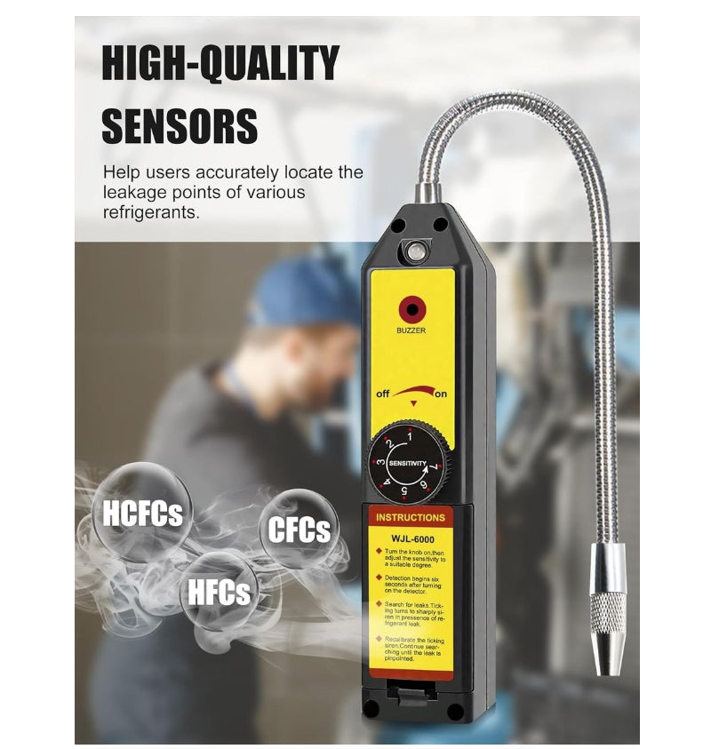 IPSTYLE Leak Detector WJL-6000 Portable Refrigerant Gas Leak Detector HVAC
