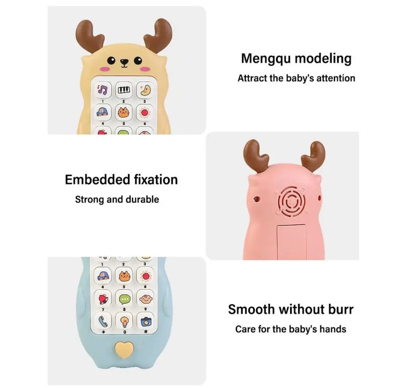 Music Sound Baby Phone Toy with Teether Sleeping Educational Toy Gifts