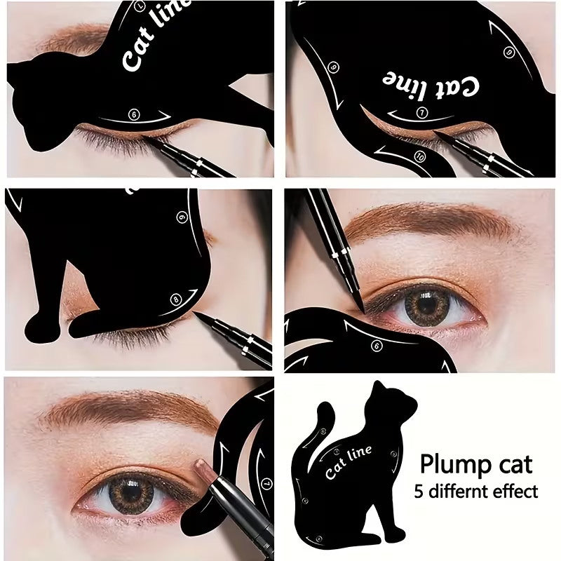 Cat Eyeliner Card Set, Multi-Function Eye Makeup Template For Eyeliner & Eyeshadow, South African Beauty Tool