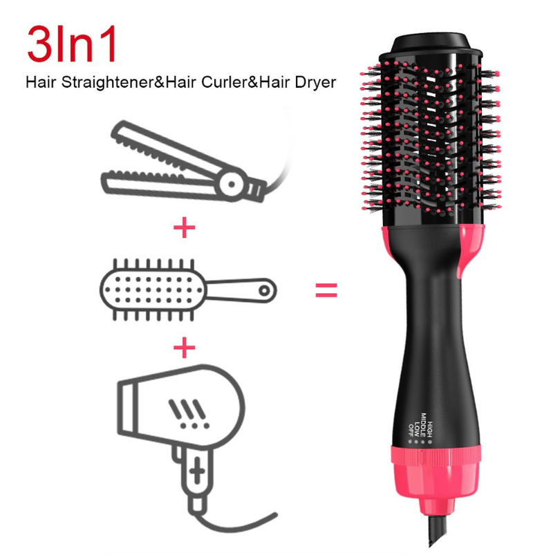 3 IN 1 Air Brush One-Step Hair Dryer Blow Dryer Brush Professional 1000W