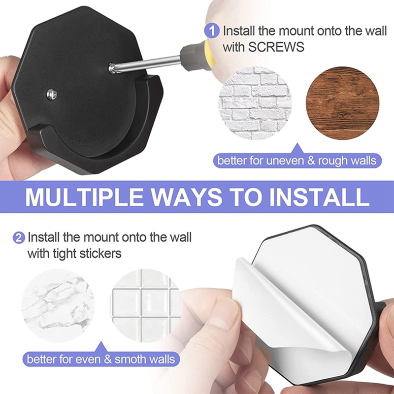 Shower Curtain Rod Holder 32 Inch Black Adhesive Wall Mount Holder 2 Count