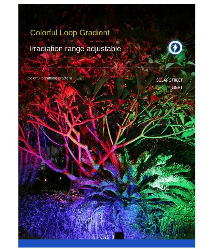 Solar Spotlight Outdoor Super Bright Waterproof Floor Lawn RGB Lamp