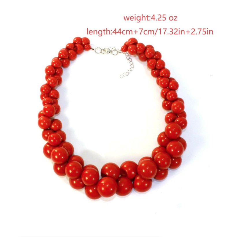 Fashion Multilayer Beaded Necklace For Woman Vintage Rice Beads Statement Party