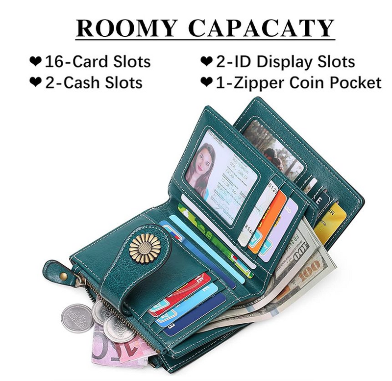 Fashion RFID Wallet Woman Clutch Credit Card Holder