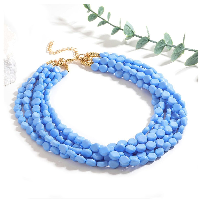 Bohemia Fashion Multilayer Beaded Necklace For Woman Vintage Rice Beads