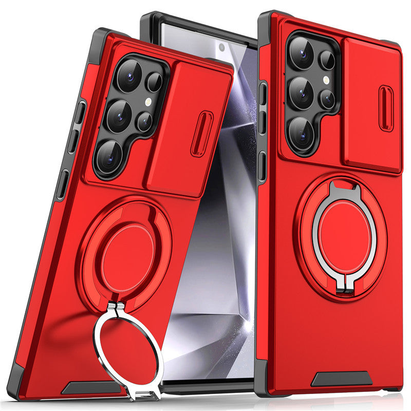 Slide Window Lens Protection Magnetic Ring for Samsung Galaxy S25 ultra Armor case