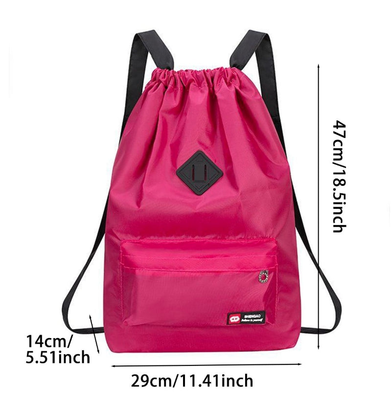 Outdoor Oxford Cloth Drawstring Bag Lightweight Nylon Travel Backpack
