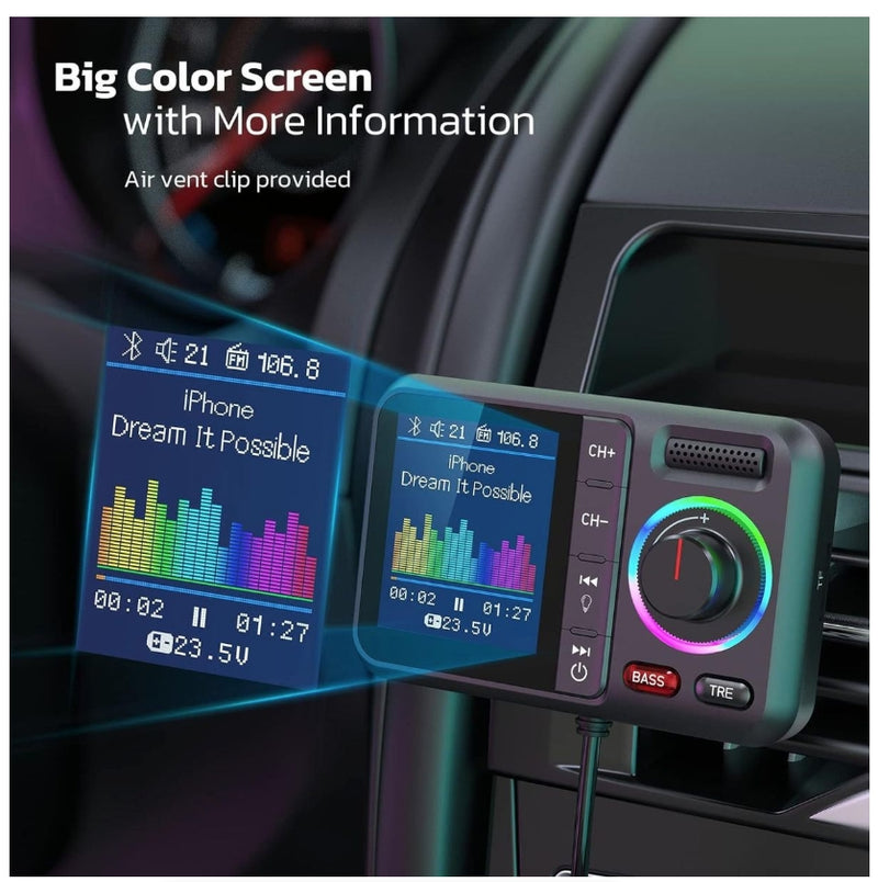 IPSTYLE Car Mp3 Bluetooth-compatible FM Transmitter Digital Display