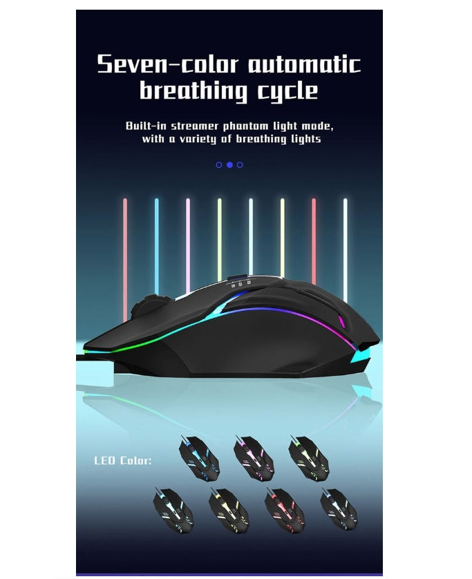 Wired Gaming Mouse Desktop Computer Laptop USB Backlit Mouse