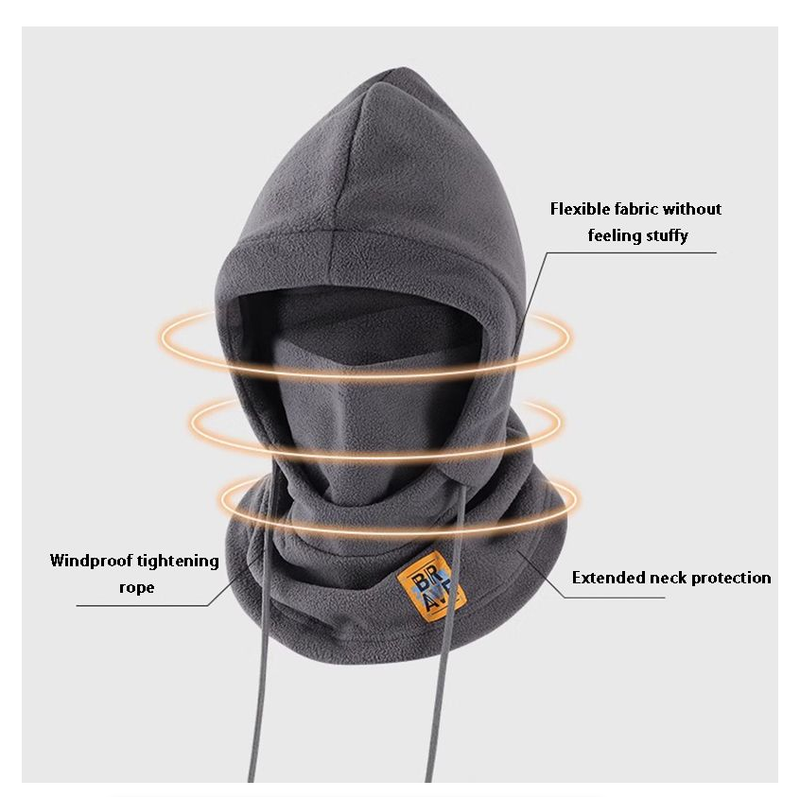 Winter Warm Hooded Hat Windproof Thickened Polar Fleece Ski Cycling Neck