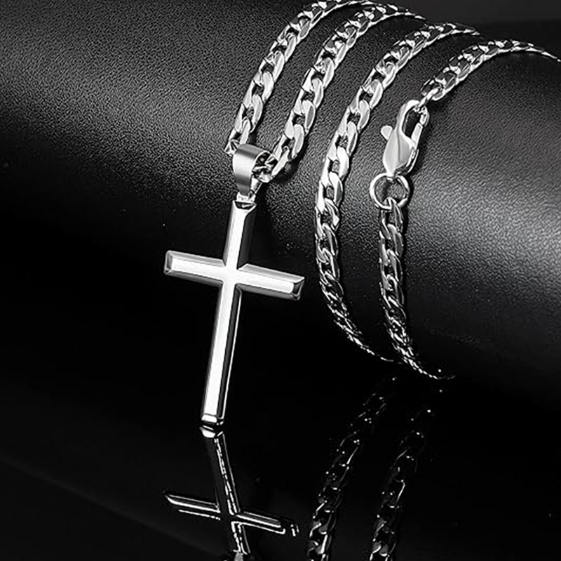 Cross Necklace for Men Woman Durable Cuban Crucifix Pendant Necklace