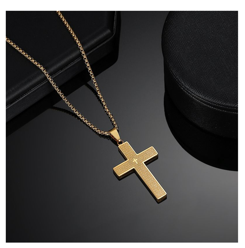 Cross Pendant Necklace For Men Our Father Who Art In Heaven Jewelry