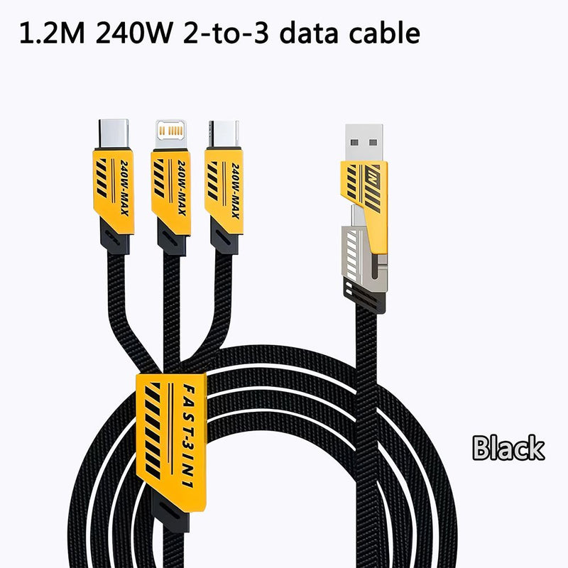 3 In 2 Fast Charge Cable Micro USB TypeC Phone Data Cable For Phones