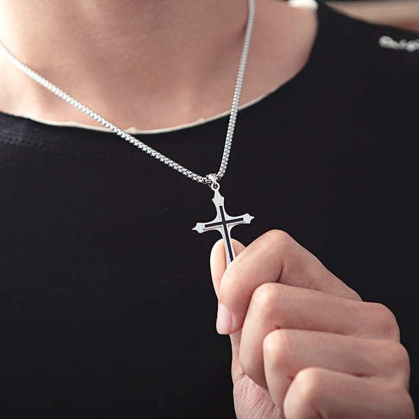 Cross Pendant Necklaces For Woman Men Teens Punk Hip Gothic Cross Pendant