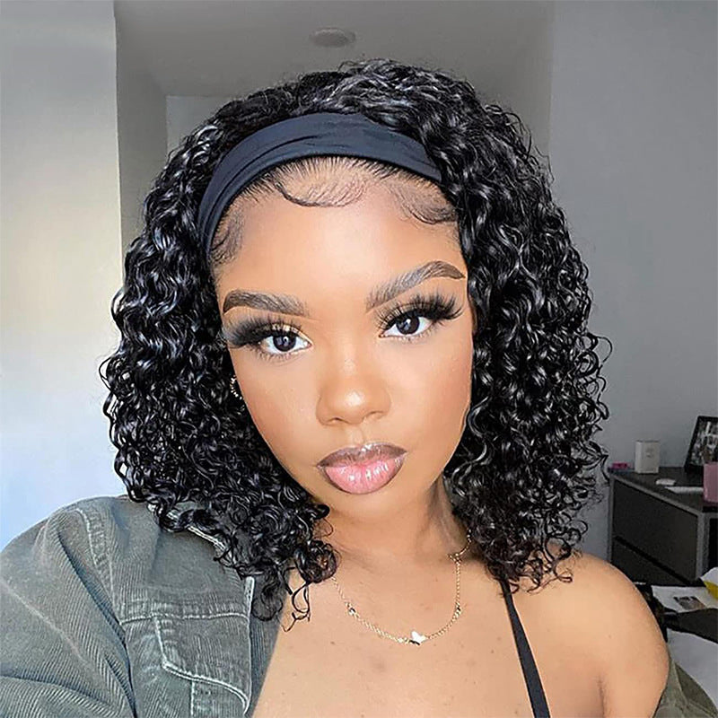 European and American-style Mall Curly Headband with Hair Cover