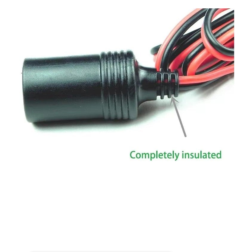 Car Battery Clip to Cigarette Lighter Socket High Power Pure Copper Adapter