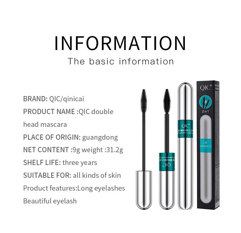 2 in 1 Double Effect long lasting mascara Waterproof Lengthening Mascara