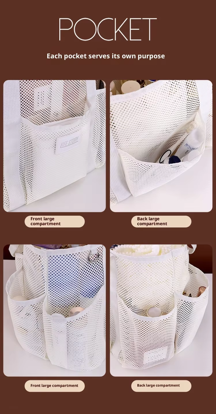 Summer Mesh Beach Bag-Large Capacity Portable Travel & Swimwear Storage for Beach Vacation