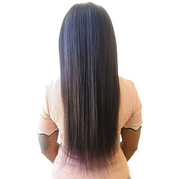 Brazilian/Peruvian Virgin Hair Straight Frontal Wig 22inch Black