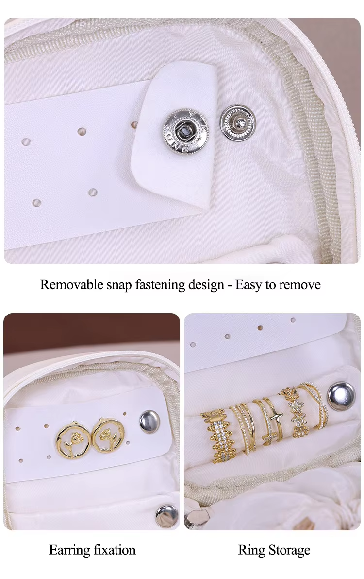 Leather Earrings Rings Necklaces Travel Jewelry Boxes Square Style PU Leather Portable Jewelry Storage case