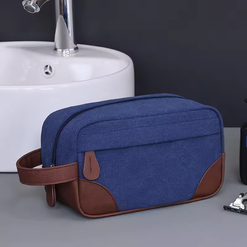 Durable Wash Storage Bag Large Capacity Personalized Cosmetic Bag Business Men Travel Canvas Makeup Bag