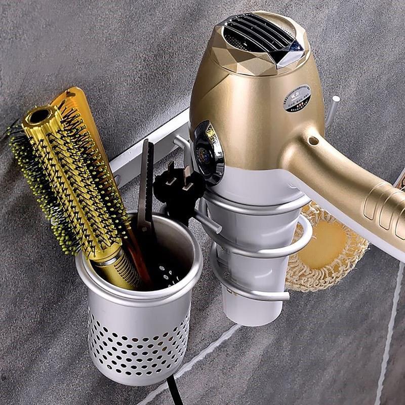 Aluminum Hair Dryer Holder, Hair Dryer Stand, Non-Perfect Shelves